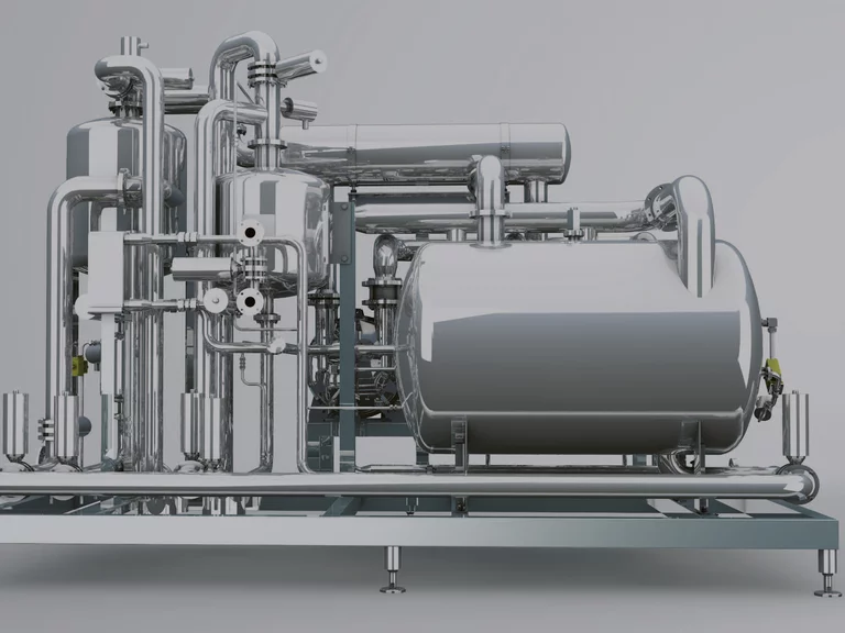 Foto: Gesco: Gesamtabbildung frontal von einer industriellen Maschinenanlage